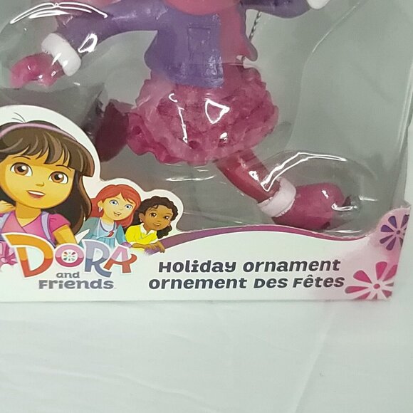 Dora The Explorer Ice Skating Xmas Ornament Pink Purple NEW - Picture 3 of 5